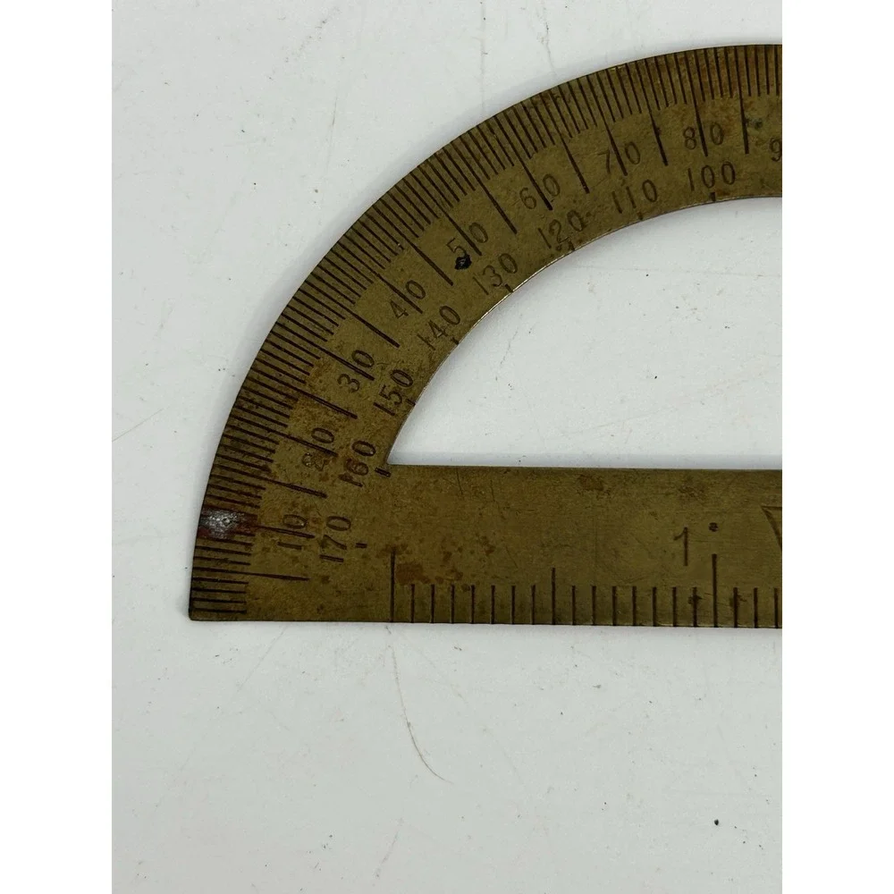Vintage Brass Protractor Made In USA
